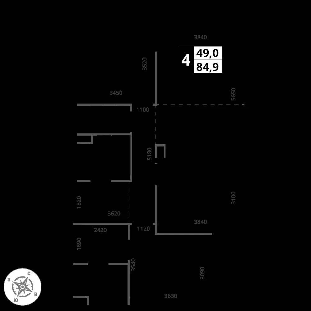 4-комнатная, 84,9 м² — 36 922 670 ₽