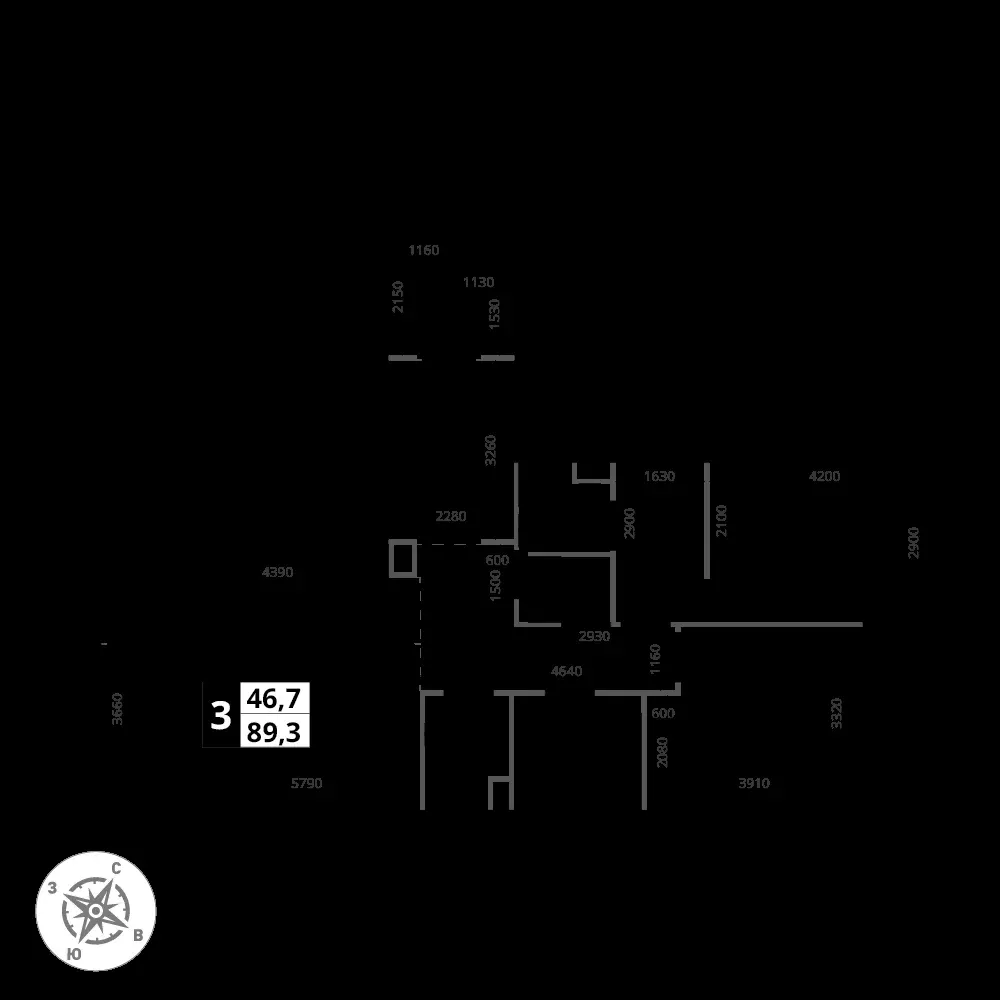 3-комнатная, 89,3 м² — 28 904 624 ₽