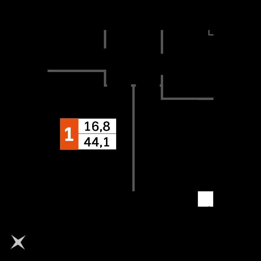 1-комнатная, 43,9 м² — 6 319 932 ₽