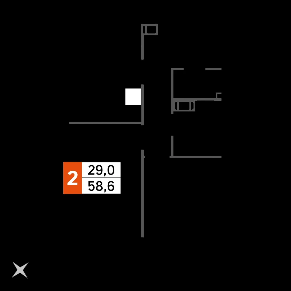 2-комнатная, 58 м² — 8 867 040 ₽