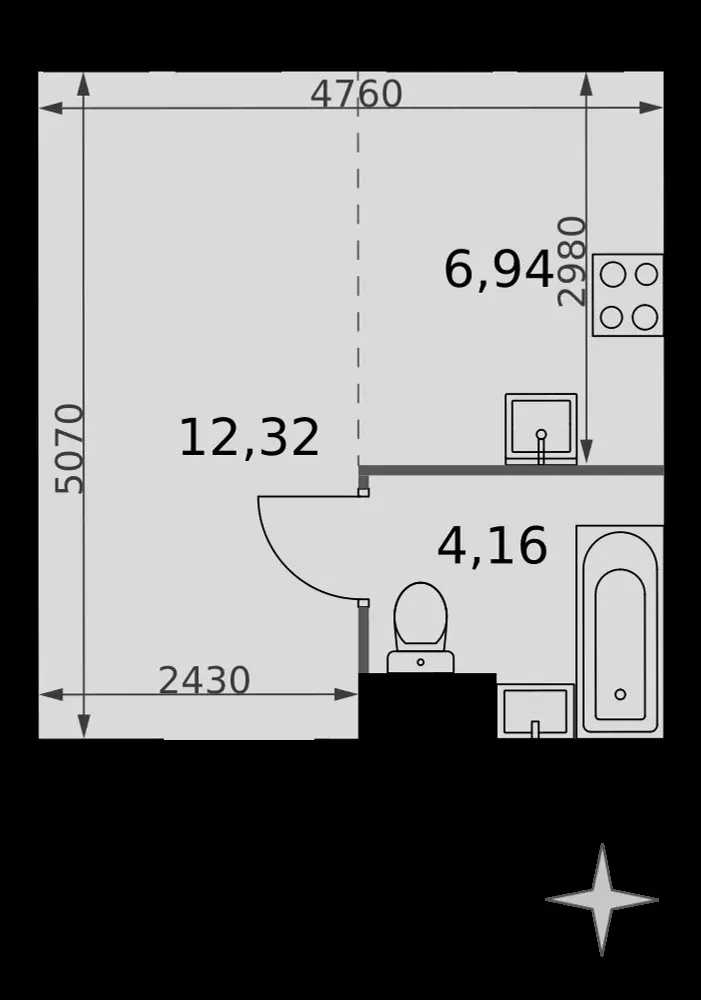 Студия, 23,4 м² — 8 550 360 ₽