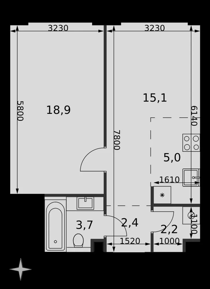 2-комнатная, 47,3 м² — 29 904 574 ₽