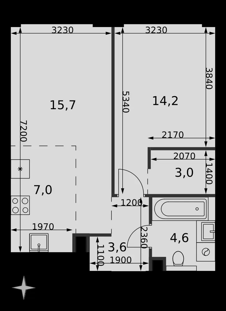 2-комнатная, 48,1 м² — 28 739 365 ₽