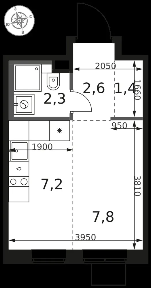 Студия, 21,3 м² — 6 702 556 ₽