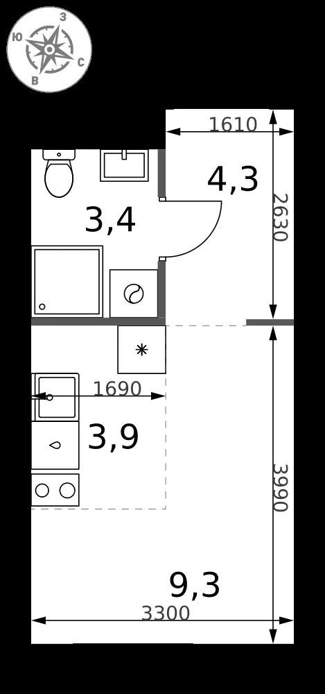 Студия, 20,9 м² — 12 437 277 ₽