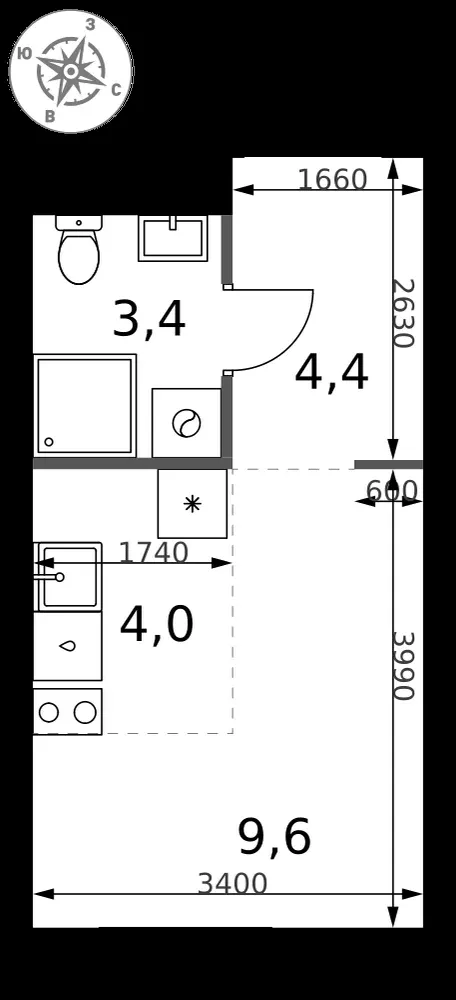 Студия, 21,4 м² — 12 880 339 ₽