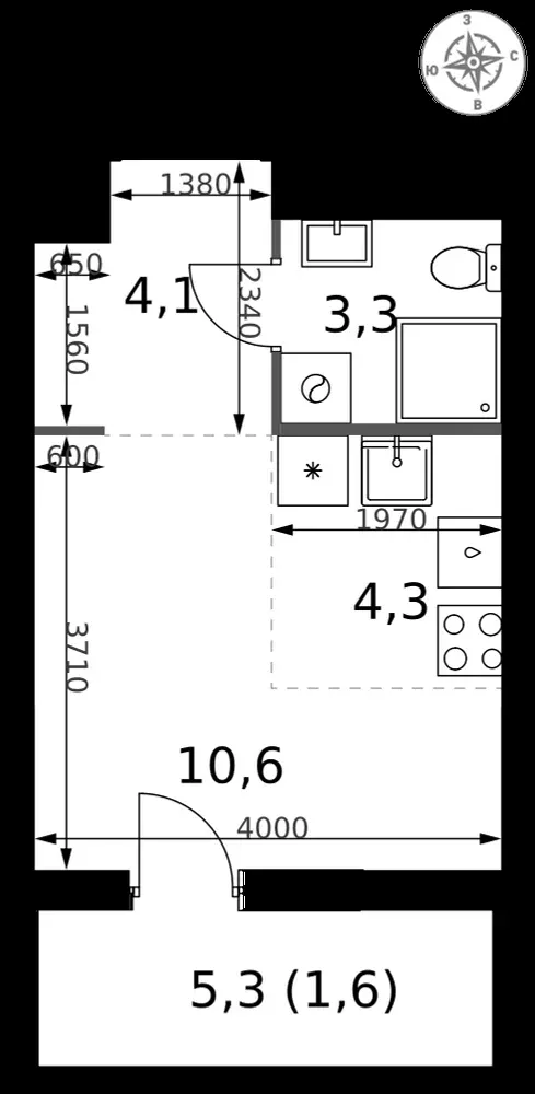 Студия, 23,9 м² — 14 933 533 ₽