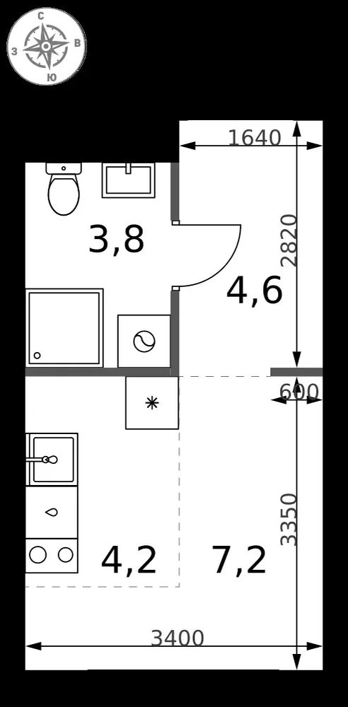 Студия, 19,8 м² — 14 433 665 ₽