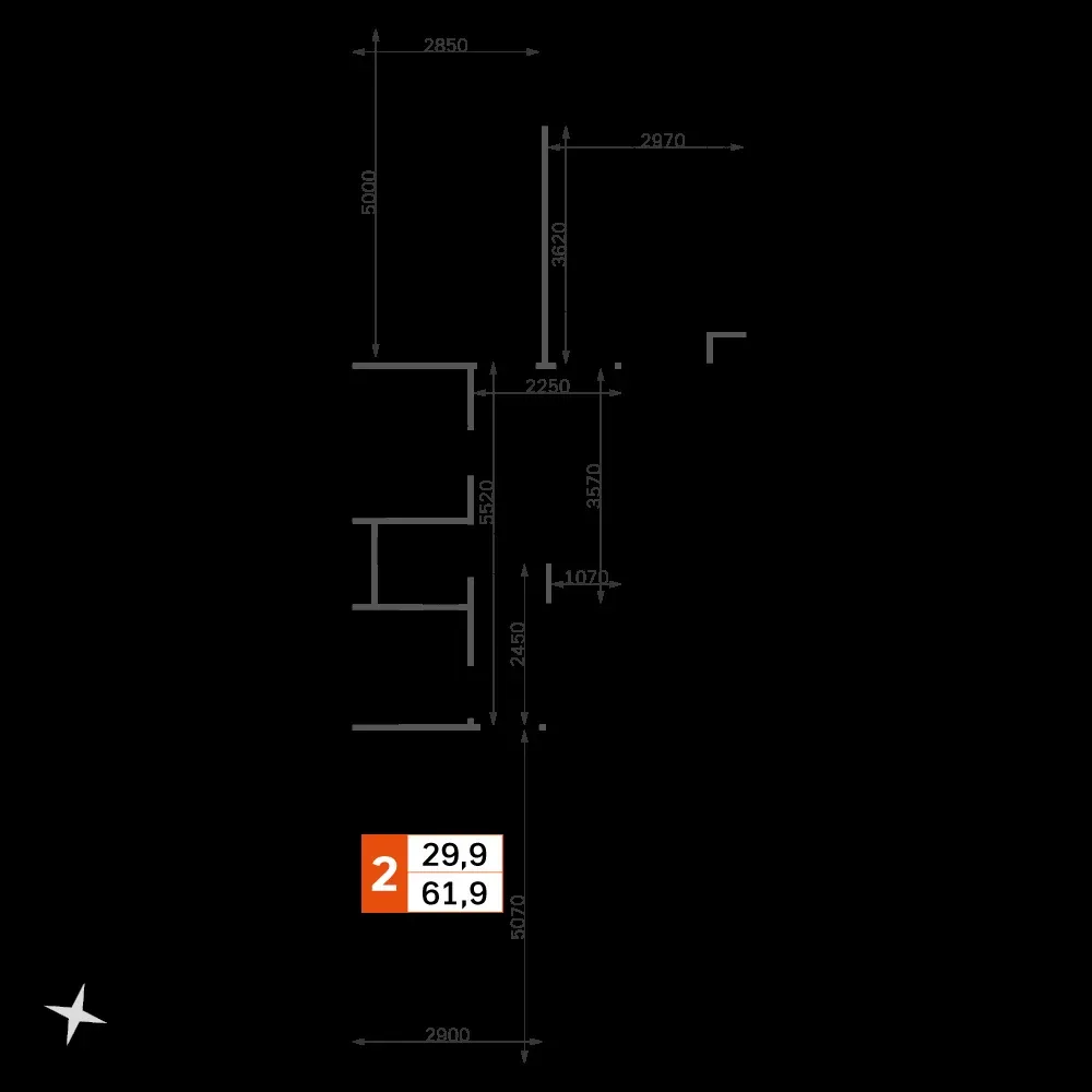 2-комнатная, 60,5 м² — 25 274 964 ₽