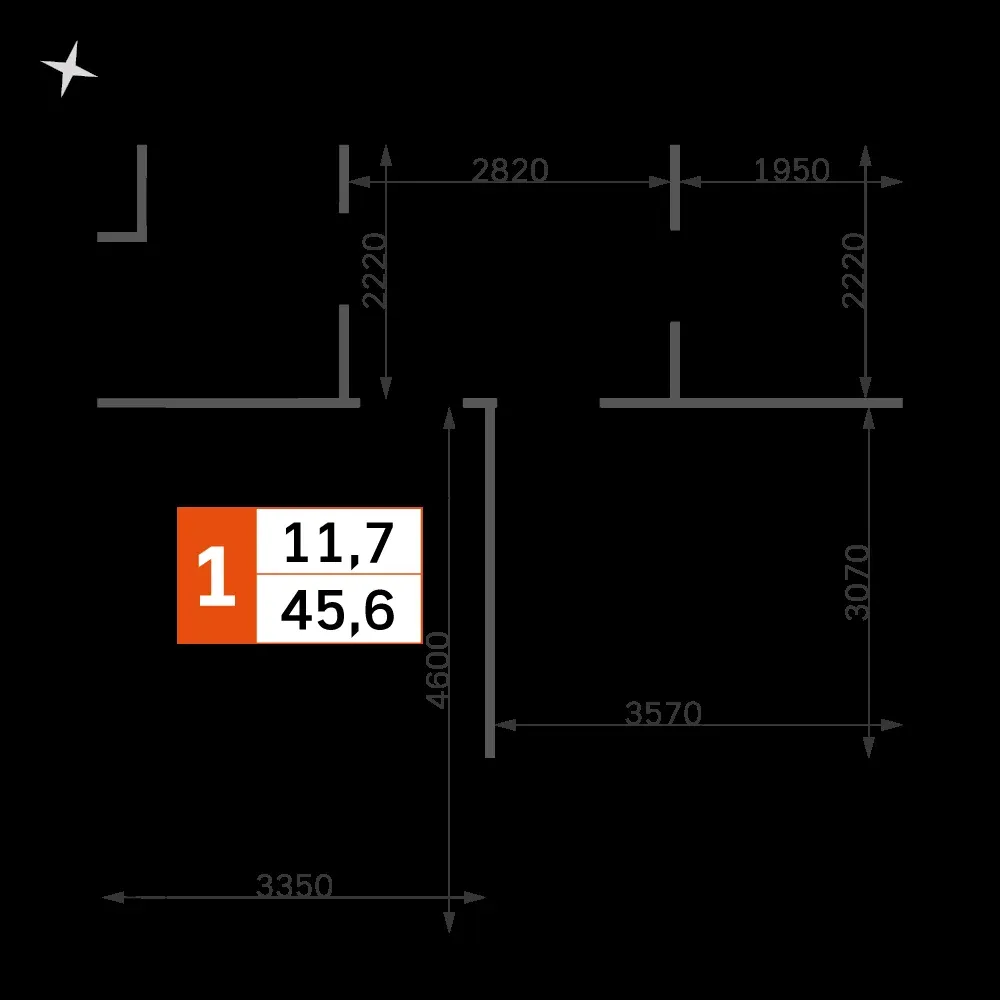 1-комнатная, 43,5 м² — 23 982 420 ₽