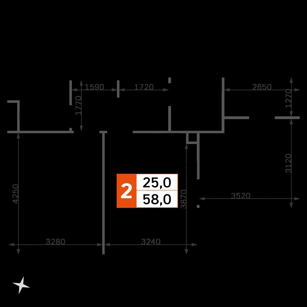 2-комнатная, 56,6 м² — 29 516 221 ₽