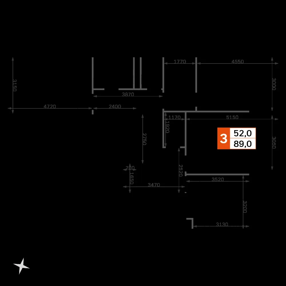 3-комнатная, 87,9 м² — 39 263 524 ₽