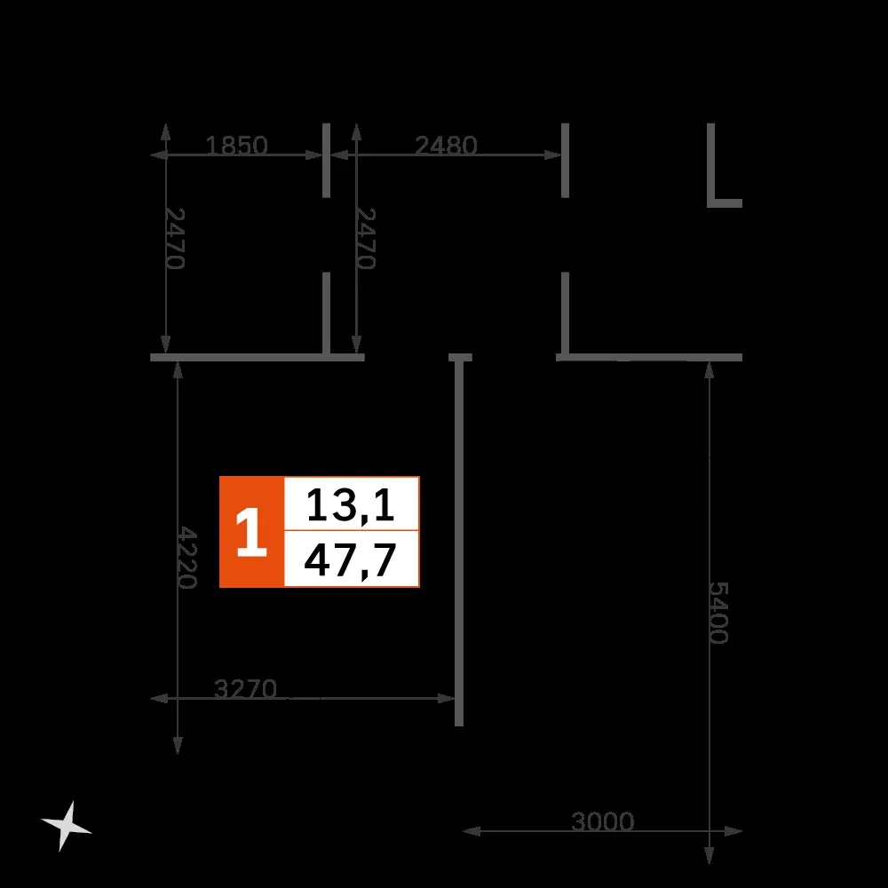 1-комнатная, 45,7 м² — 22 379 290 ₽