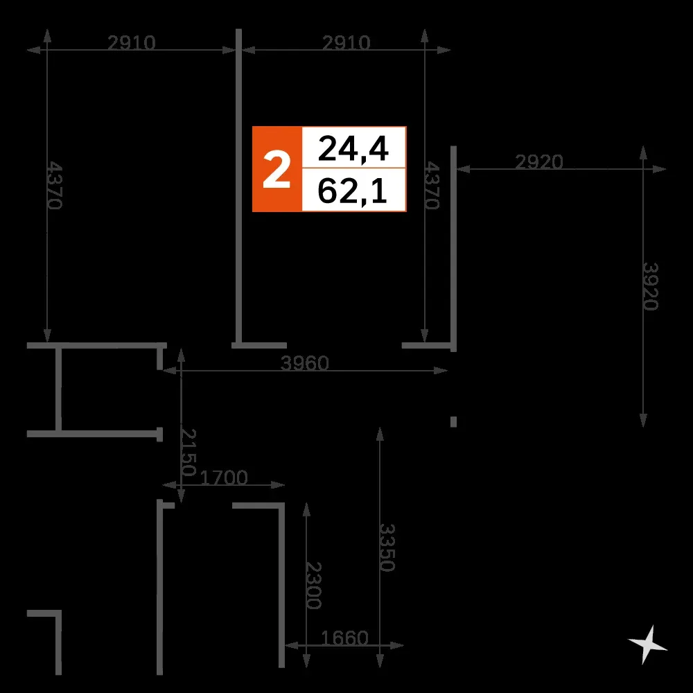 2-комнатная, 60,9 м² — 26 372 258 ₽