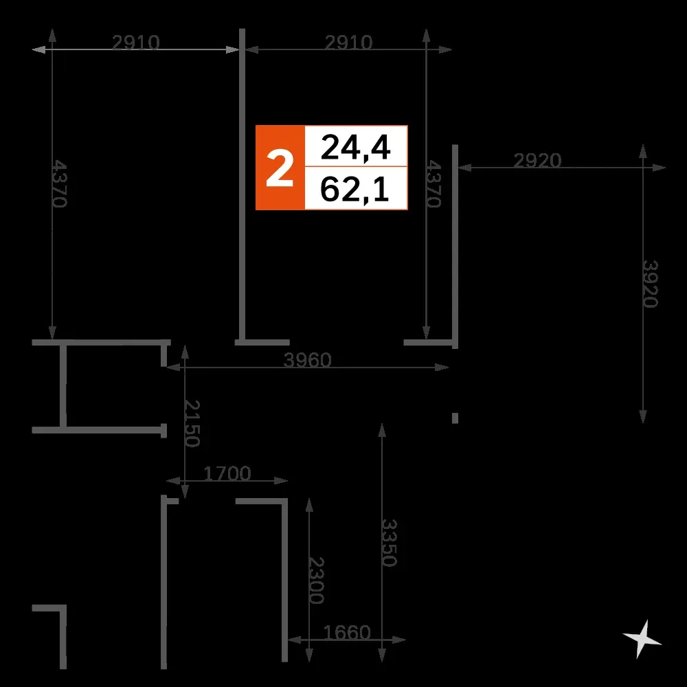 2-комнатная, 61,1 м² — 26 784 529 ₽