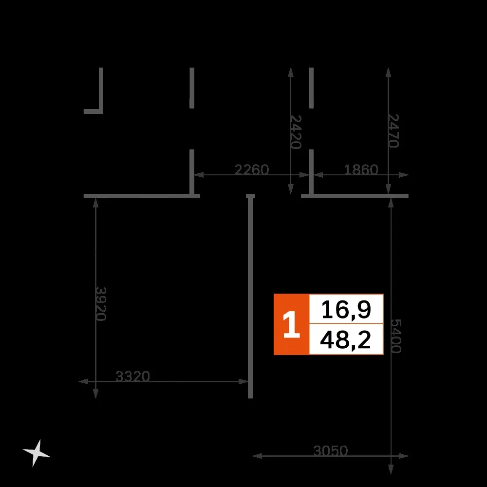 1-комнатная, 46,2 м² — 22 489 929 ₽