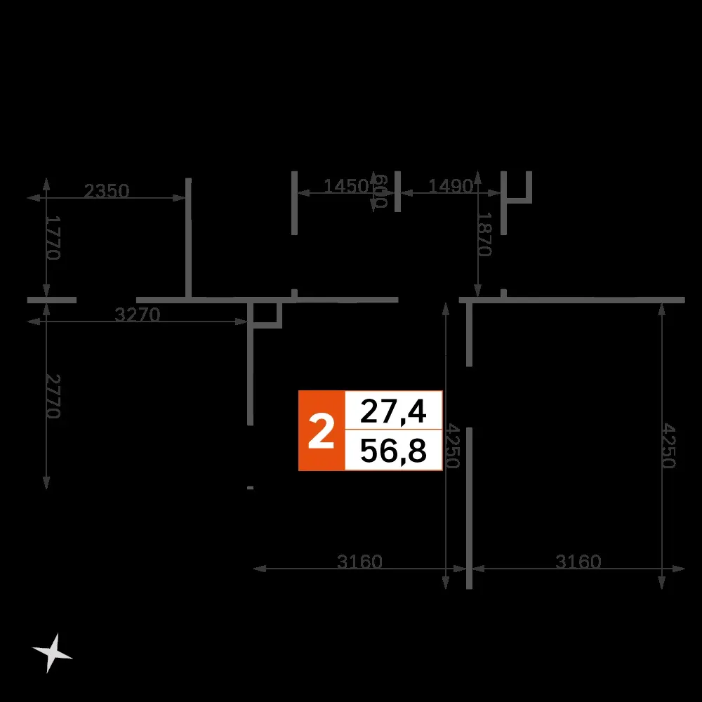 2-комнатная, 55,1 м² — 25 803 440 ₽