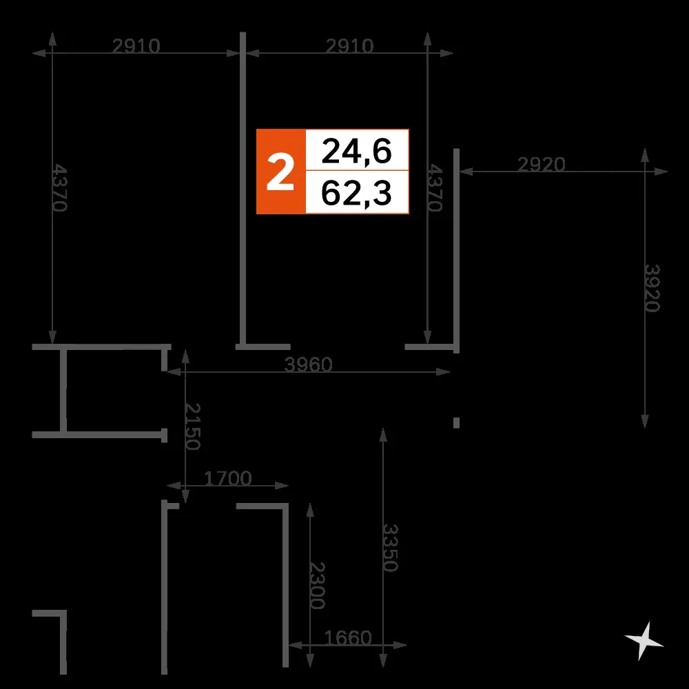 2-комнатная, 61,1 м² — 26 959 886 ₽