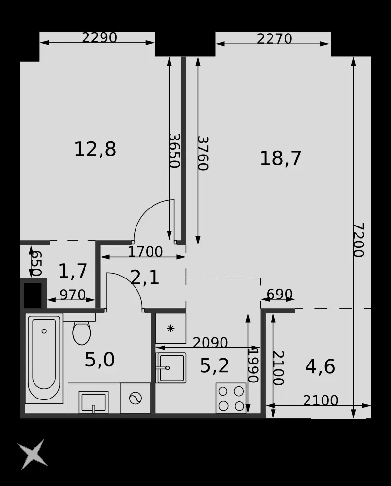 2-комнатная, 50,1 м² — 30 314 358 ₽
