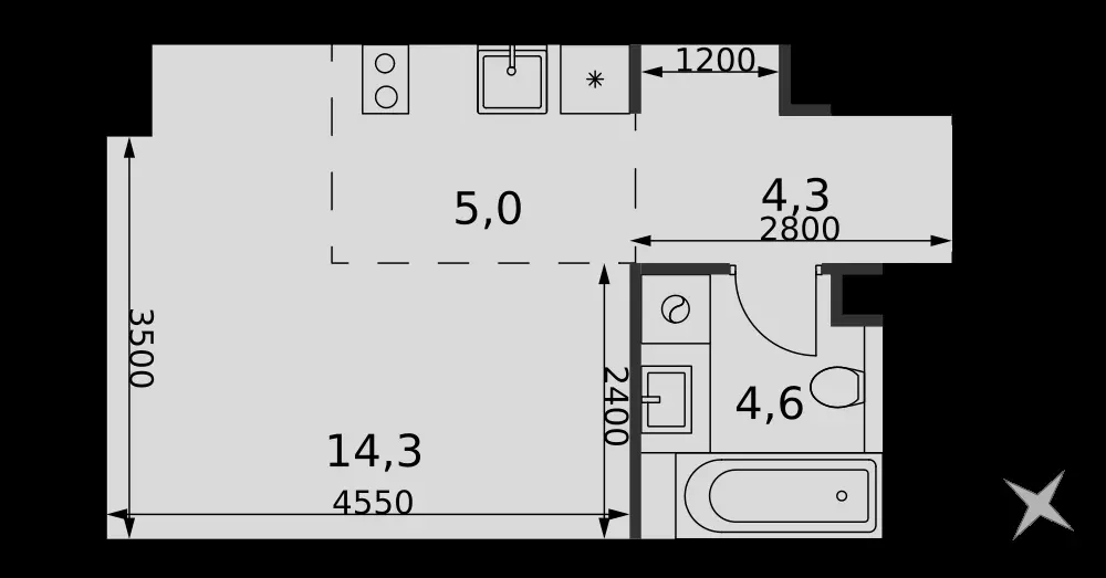 Студия, 28,2 м² — 22 375 220 ₽