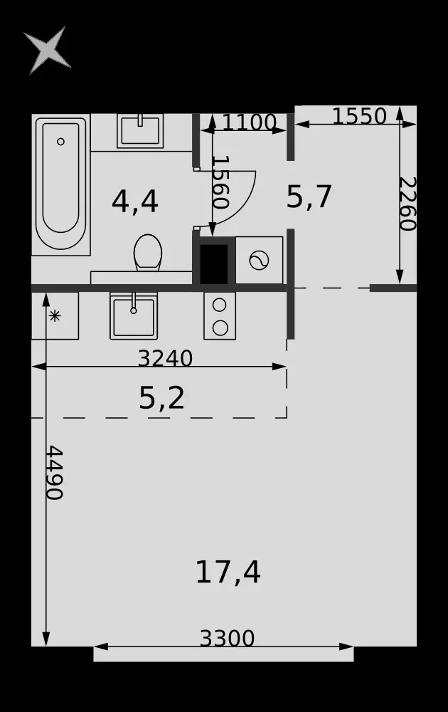 Студия, 32,7 м² — 22 275 976 ₽