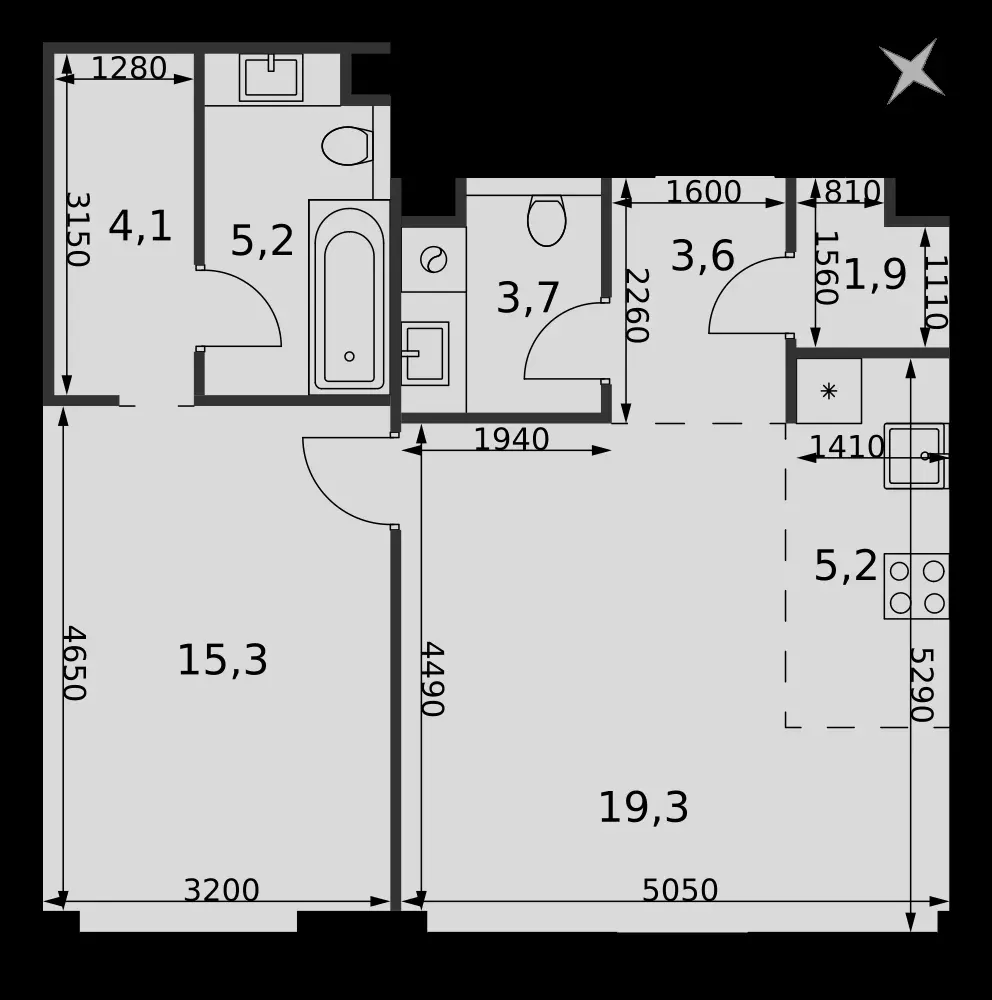 2-комнатная, 58,3 м² — 37 968 254 ₽