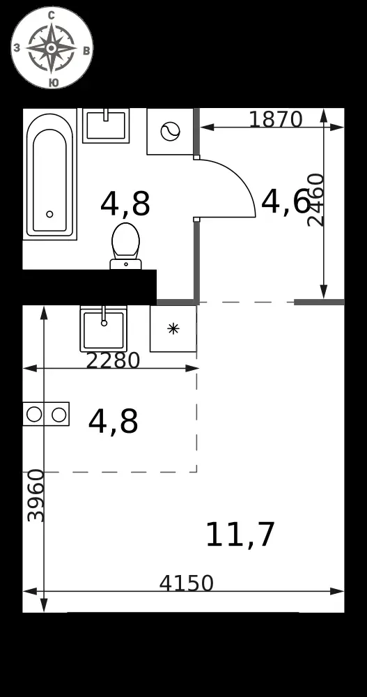 Студия, 25,9 м² — 13 390 896 ₽