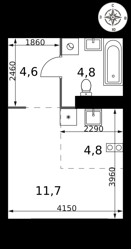 Студия, 25,9 м² — 13 569 217 ₽