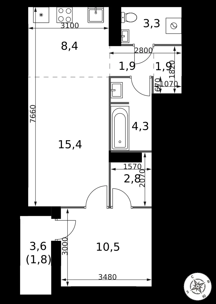 2-комнатная, 50,3 м² — 17 142 139 ₽