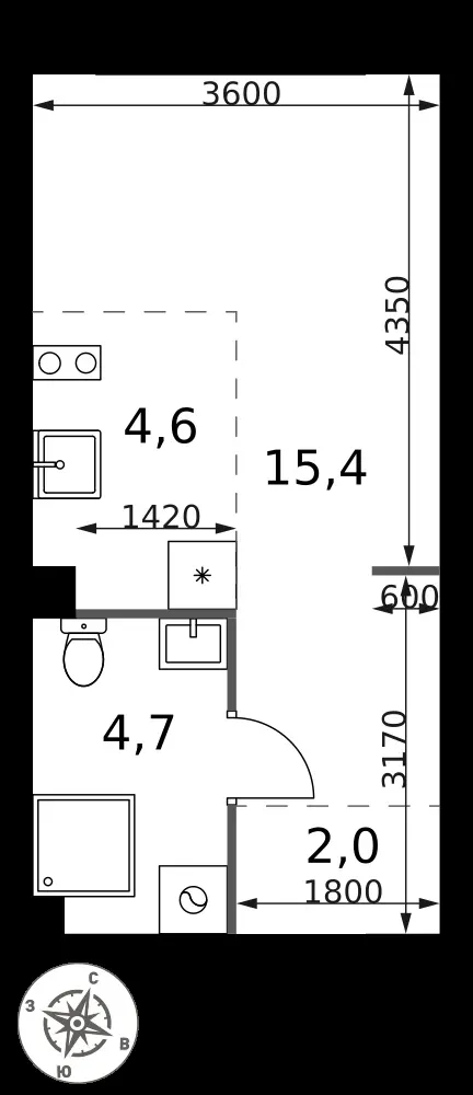Студия, 26,7 м² — 14 079 177 ₽