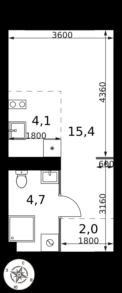 Студия, 26,2 м² — 11 948 012 ₽