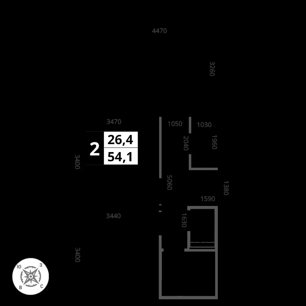 2-комнатная, 54,1 м² — 15 833 501 ₽