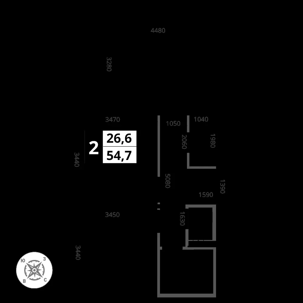 2-комнатная, 54,7 м² — 16 148 999 ₽