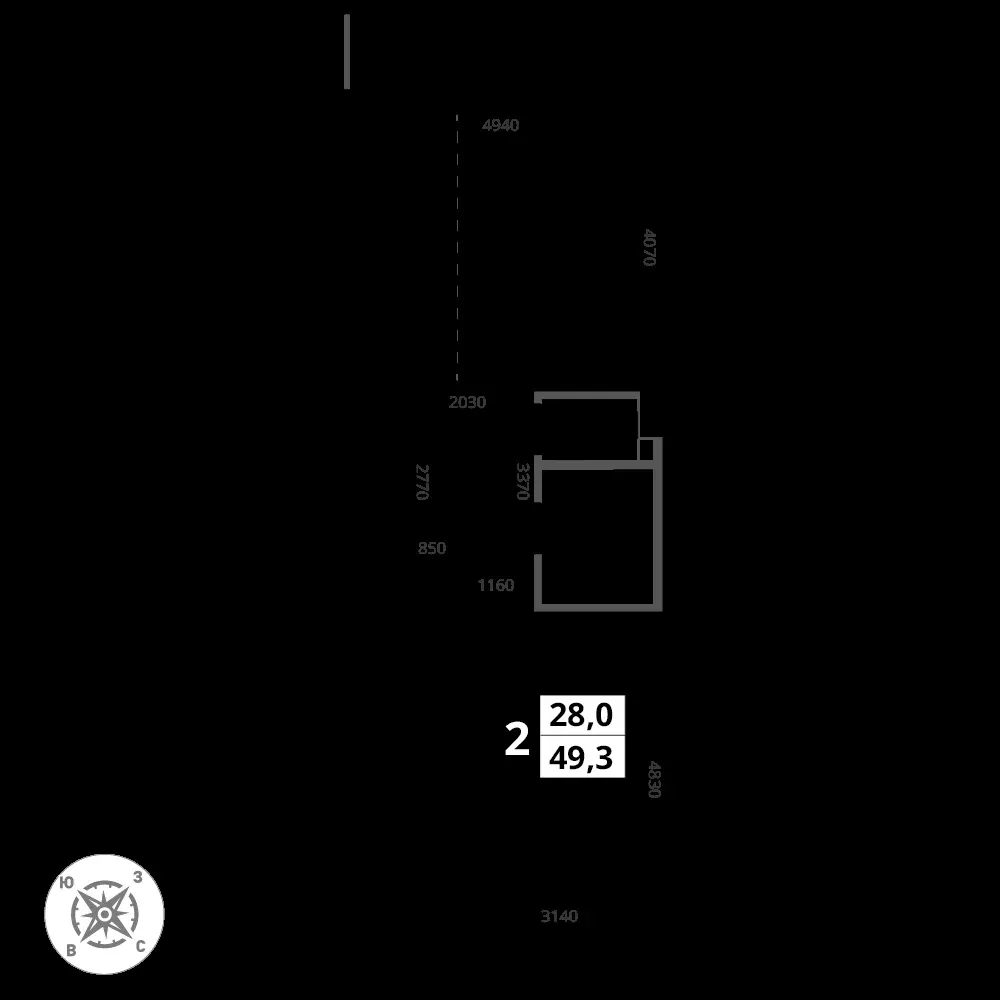 2-комнатная, 49,3 м² — 15 056 812 ₽