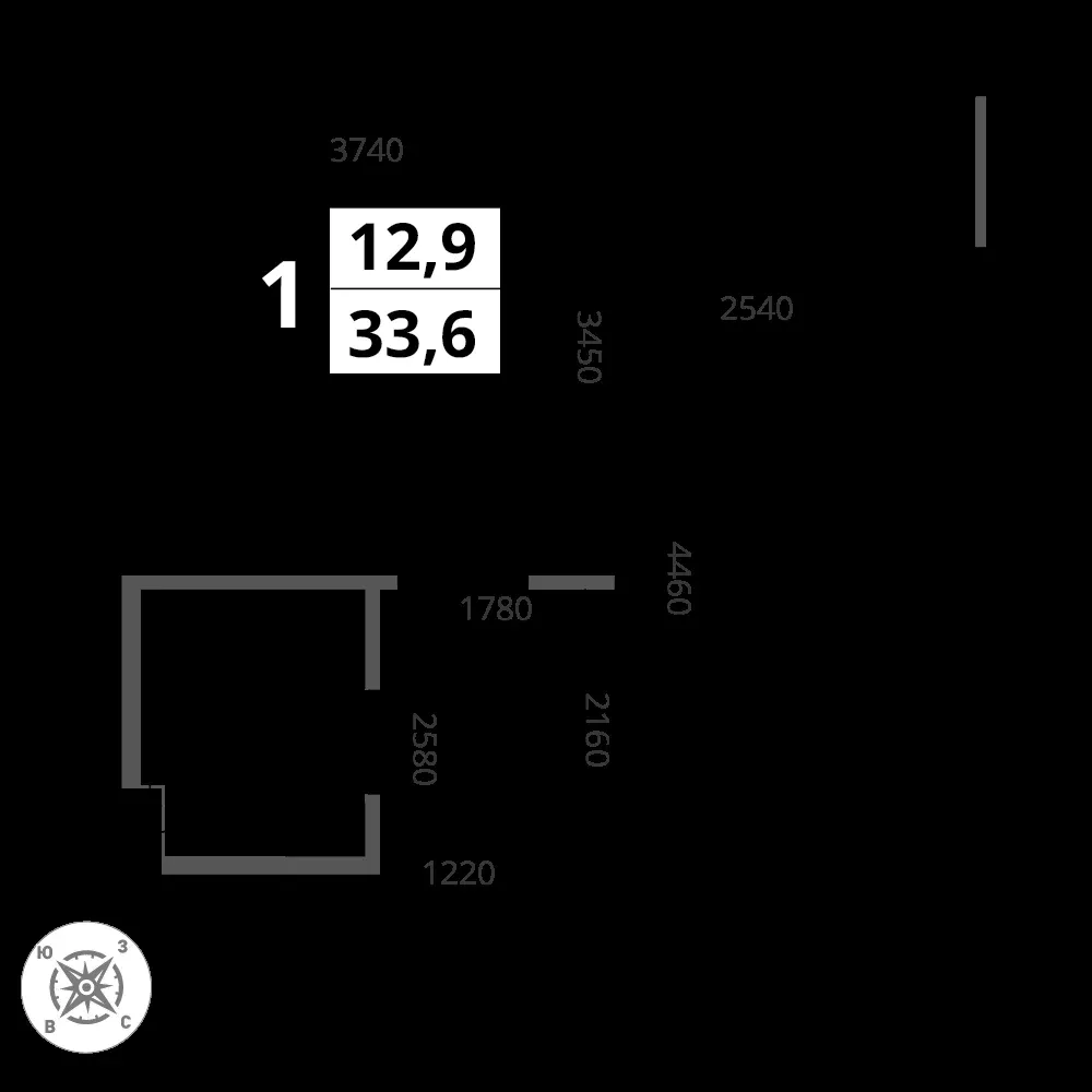 1-комнатная, 33,6 м² — 11 036 794 ₽