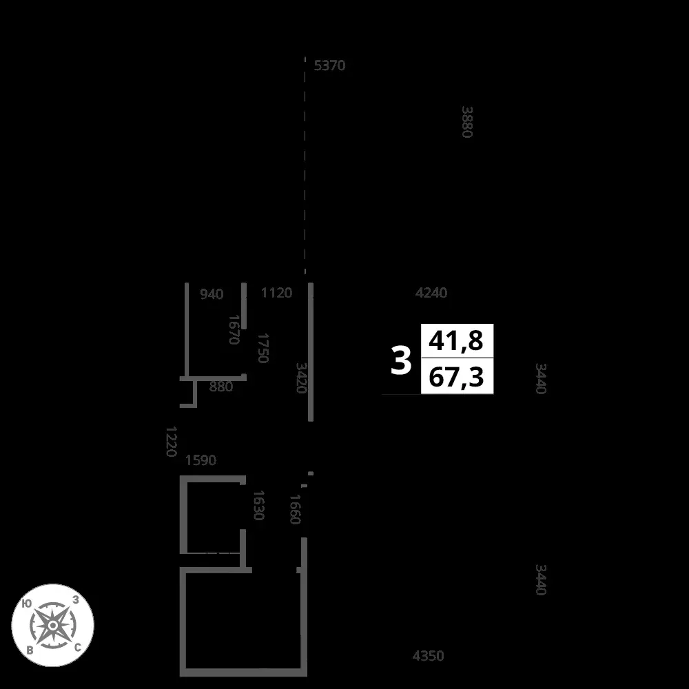 3-комнатная, 67,3 м² — 19 648 235 ₽