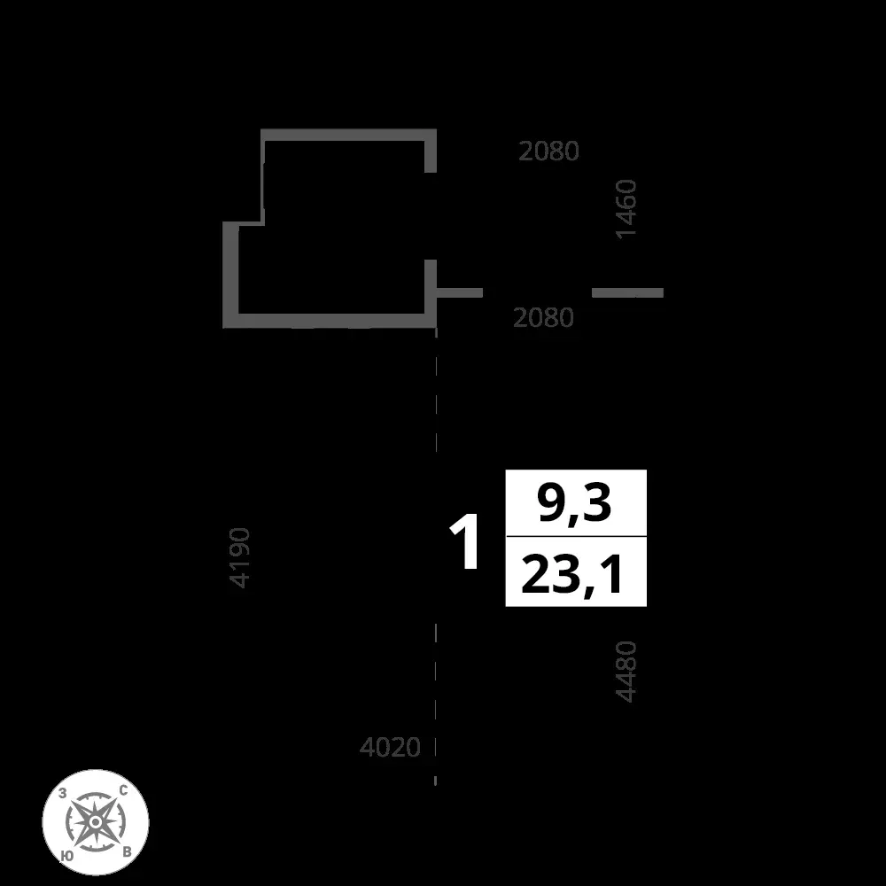 Студия, 23,1 м² — 8 140 463 ₽