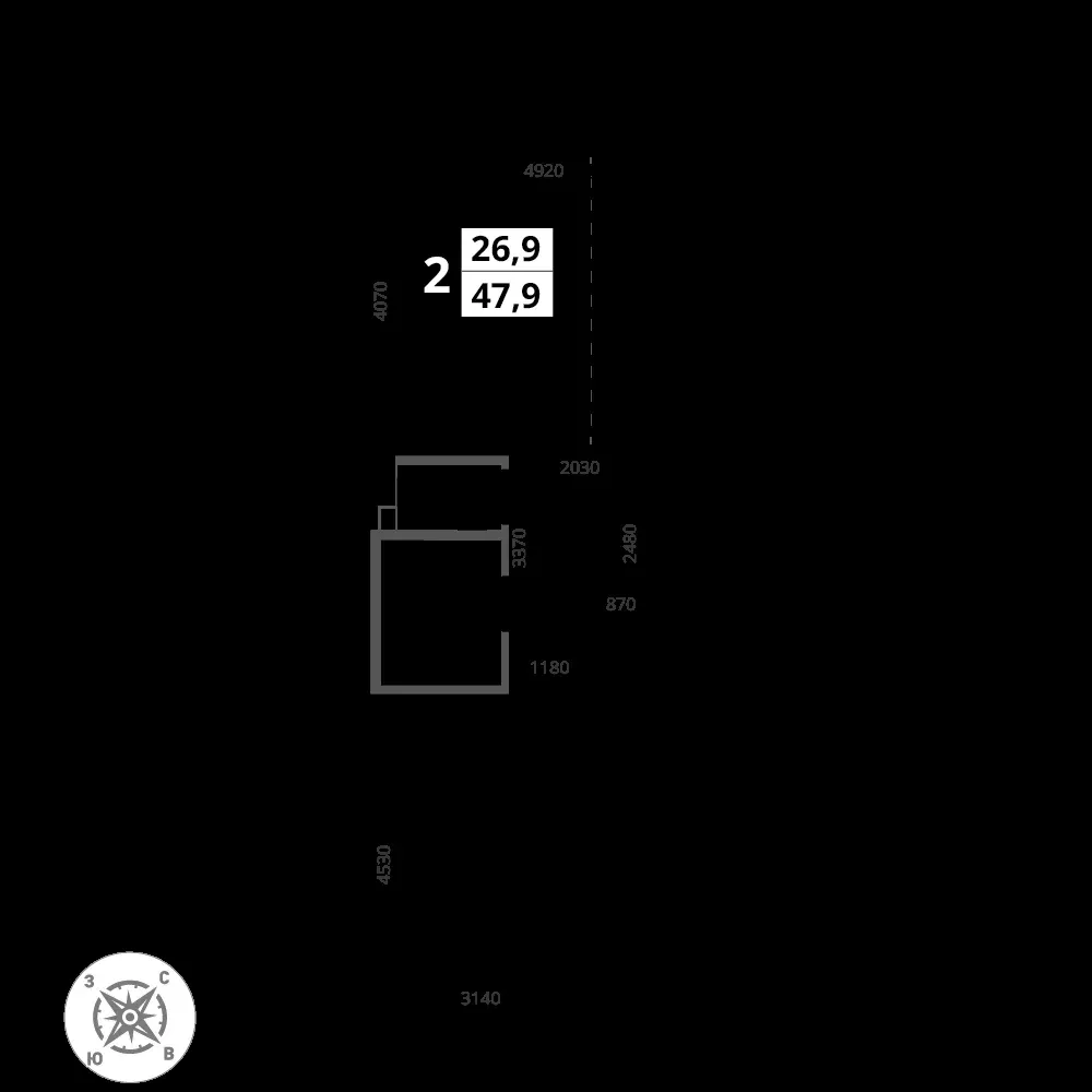 2-комнатная, 47,9 м² — 16 754 558 ₽