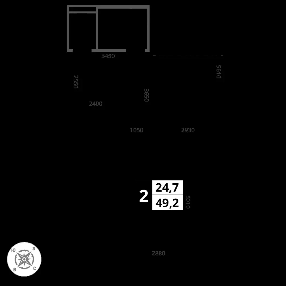 2-комнатная, 49,2 м² — 15 630 840 ₽