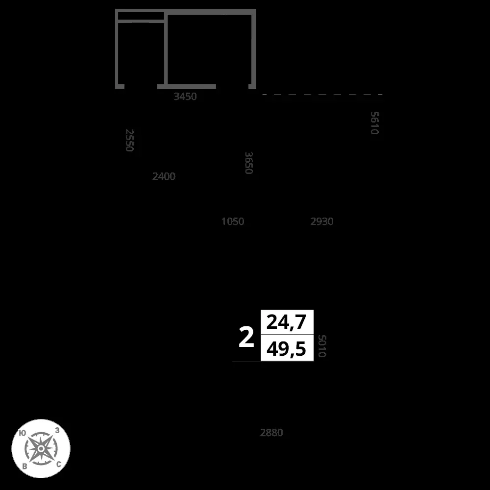 2-комнатная, 49,5 м² — 15 874 650 ₽