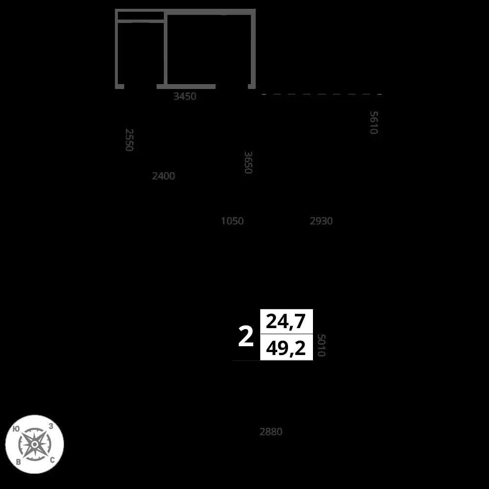 2-комнатная, 49,2 м² — 15 901 440 ₽