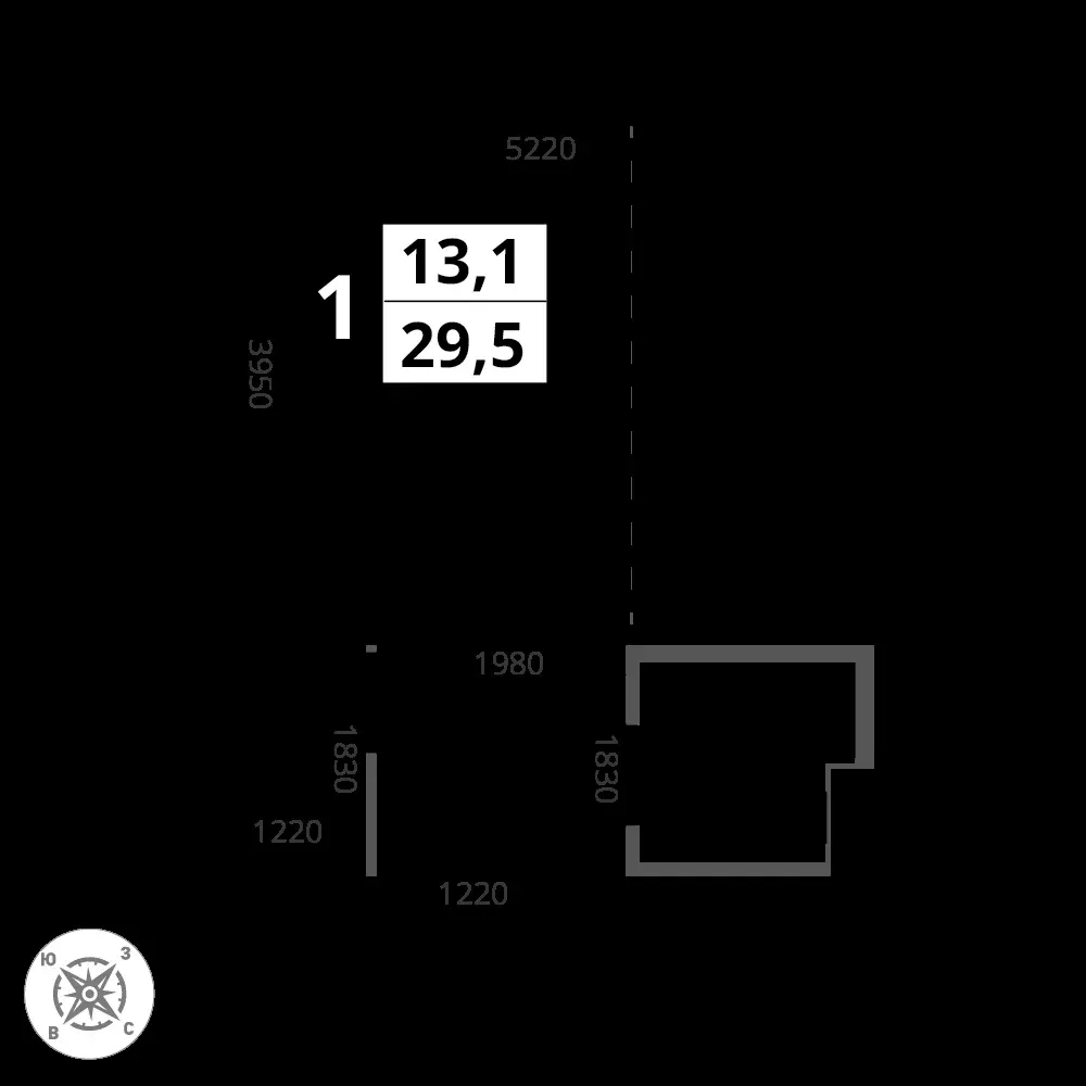 Студия, 29,5 м² — 9 666 147 ₽