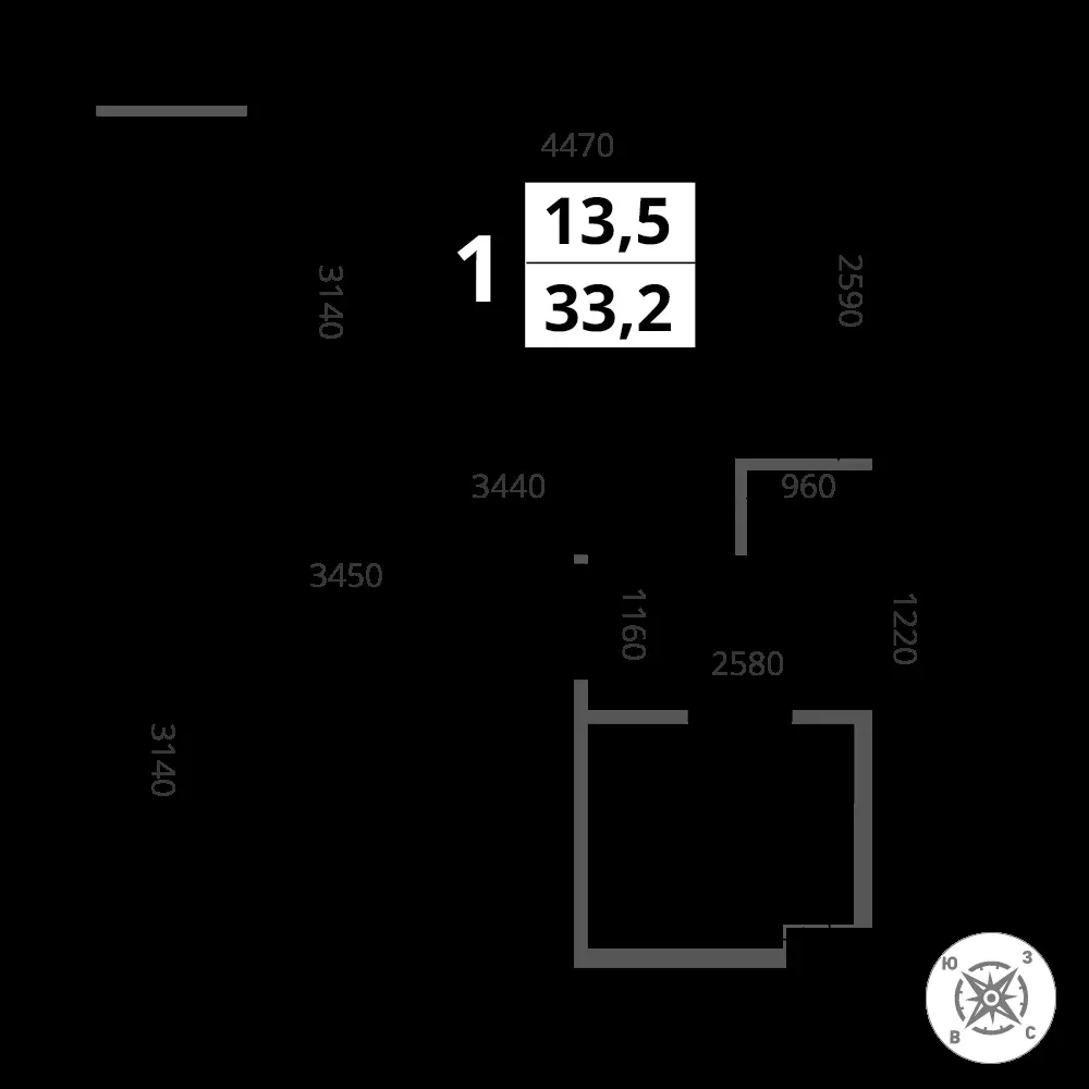 1-комнатная, 33,2 м² — 11 121 535 ₽