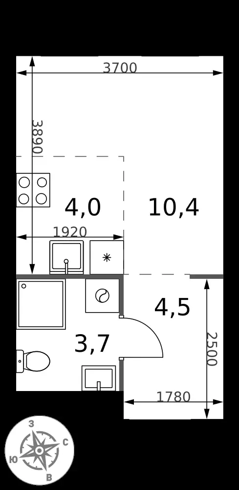 Студия, 22,6 м² — 6 757 829 ₽