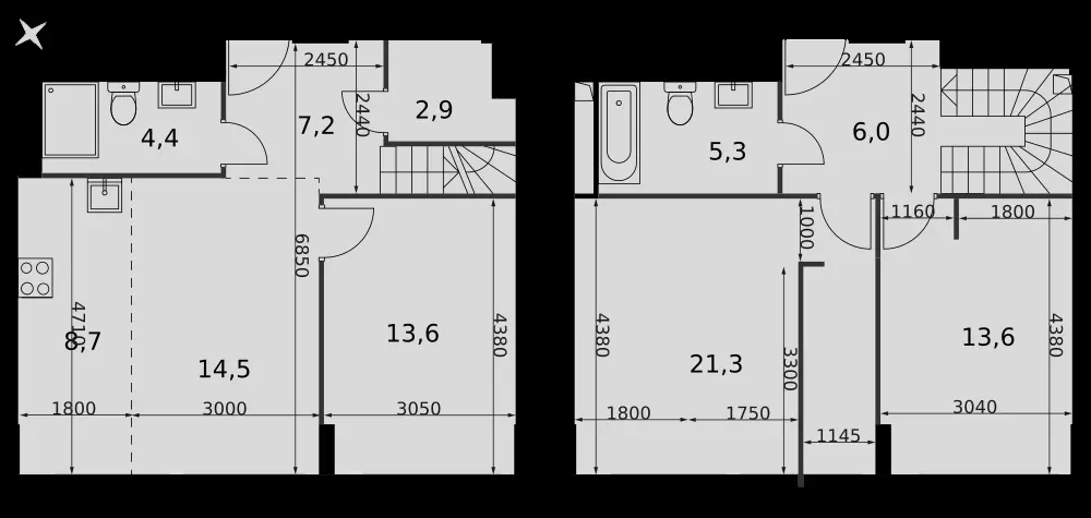 4-комнатная, 97,5 м² — 66 170 520 ₽