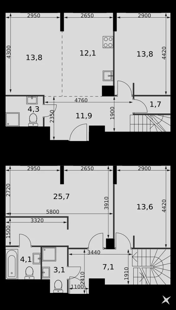 4-комнатная, 111,2 м² — 80 528 371 ₽