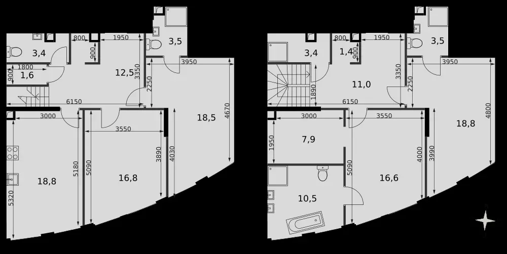 4-комнатная, 148 м² — 97 777 680 ₽