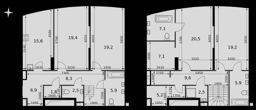 4-комнатная, 156,4 м² — 99 076 272 ₽