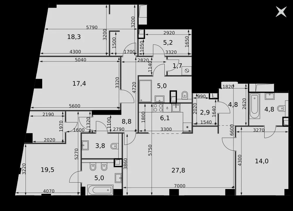 5-комнатная, 145,1 м² — 78 395 789 ₽