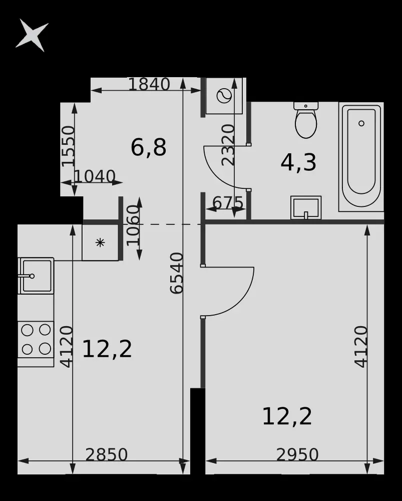 1-комнатная, 35,5 м² — 24 037 050 ₽